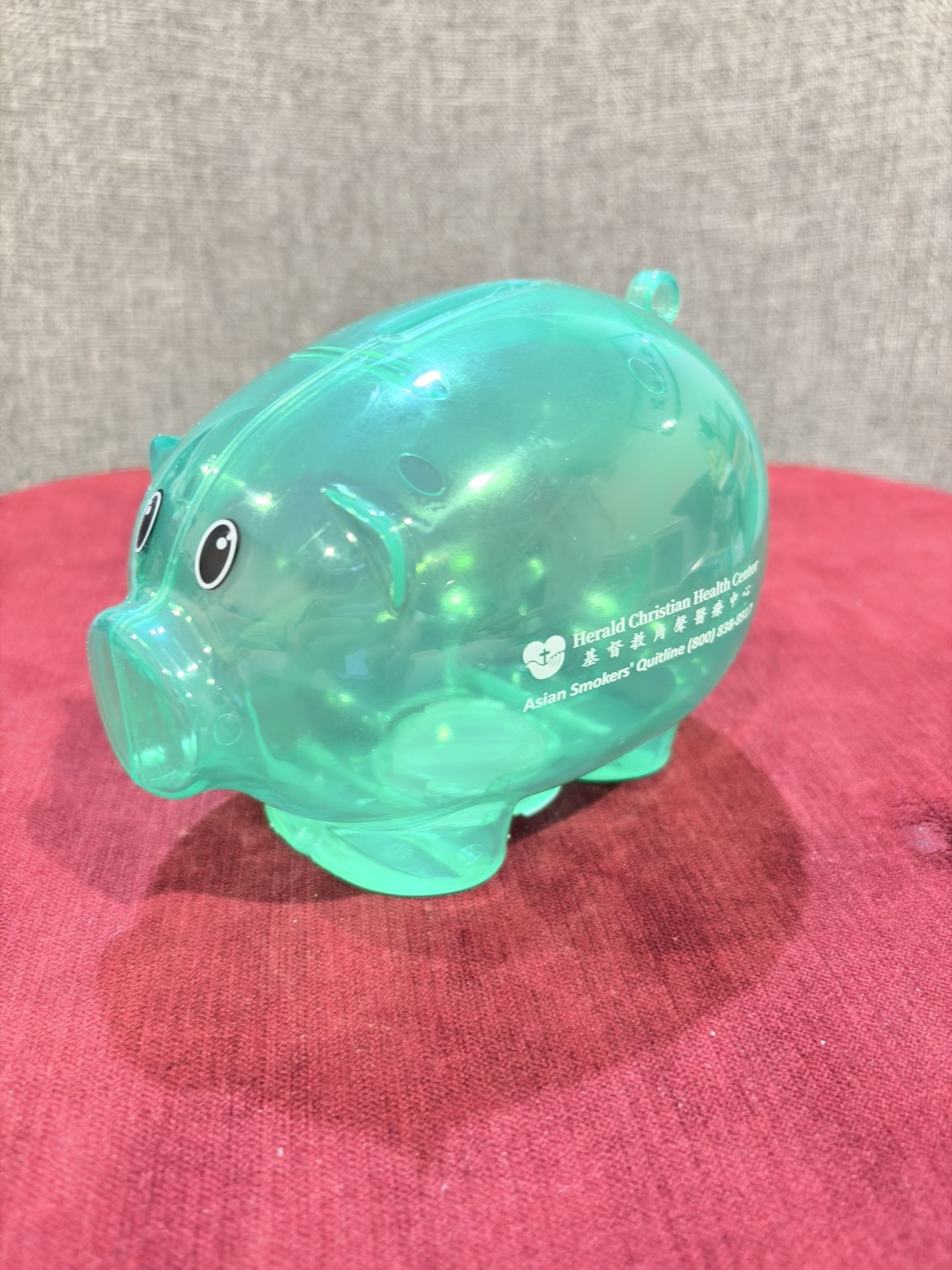 New Piggy Bank-Green See Through Pig