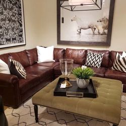 Ethan Allen Leather Sectional 
