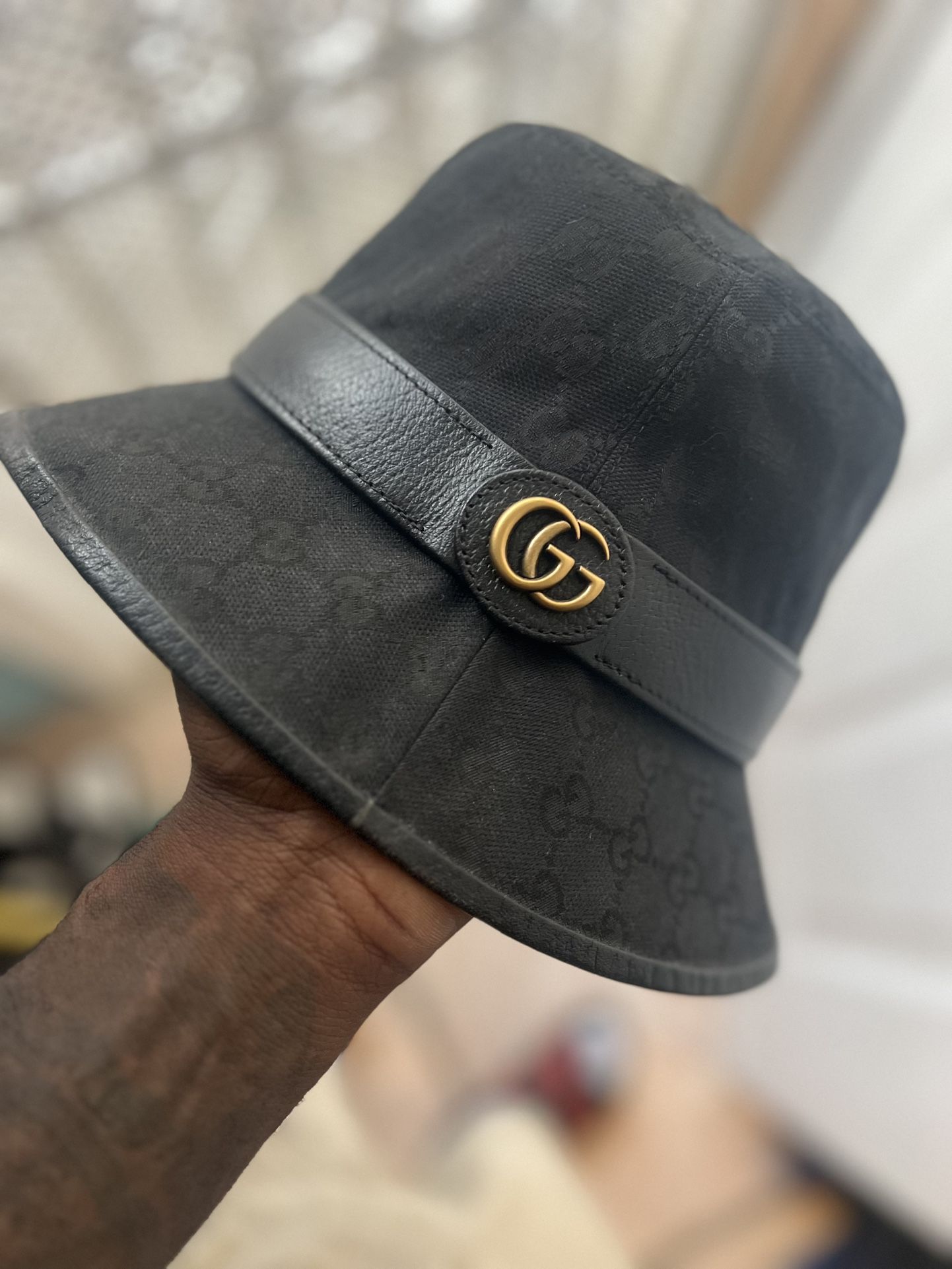 Authentic Black Gucci Bucket Hat 