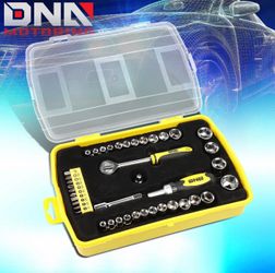 41 Pcs Small Bolt Hand Tool Repair Kit Screwdriver Bits & Bit Driver & Sockets & Adapter Yellow