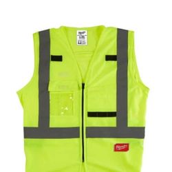 Milwaukee Large/X-Large Yellow Class 2 High Visibility Safety Vest with 10 Pockets