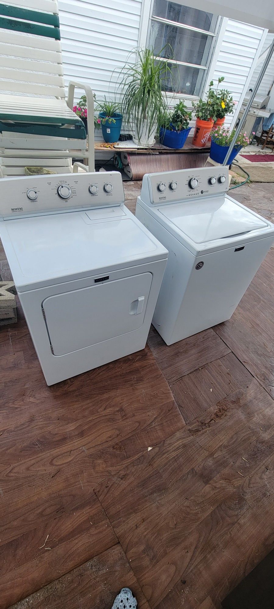 MAYTAG WASHER AND DRYER 27"WHITE SET BOTH WORKING FINE