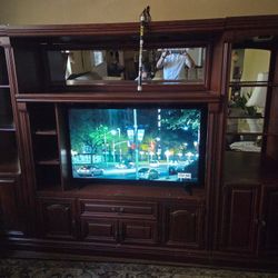 Large Wood Entertainment Center