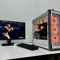 Gaming PC Fast Corsair DDR5 System w/ Monitor & Accessories