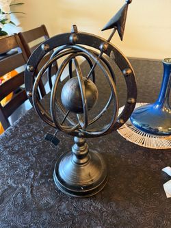 Decorative Metal Armillary Sphere on Stand