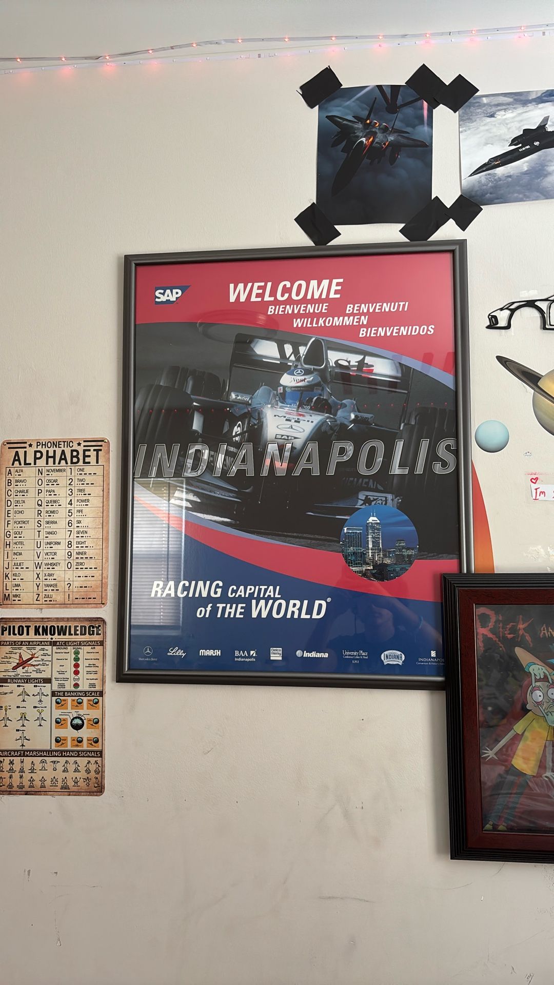 Framed Indianapolis Racing Poster