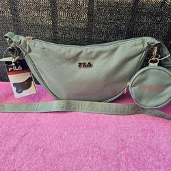 FILA Women’s Girl's Crossbody Shoulder Bag With Small Pouch - Green