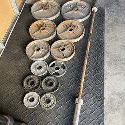 Olympic Weights with Olympic Weight Bar 7ft