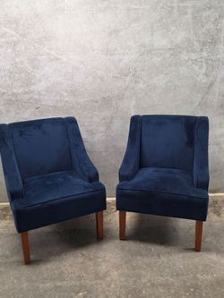 Matching Navy Blue Velvet Accent Chairs – $299for the Pair