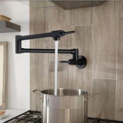 Wall Mount Pot Filler Faucet Double-Handle 
