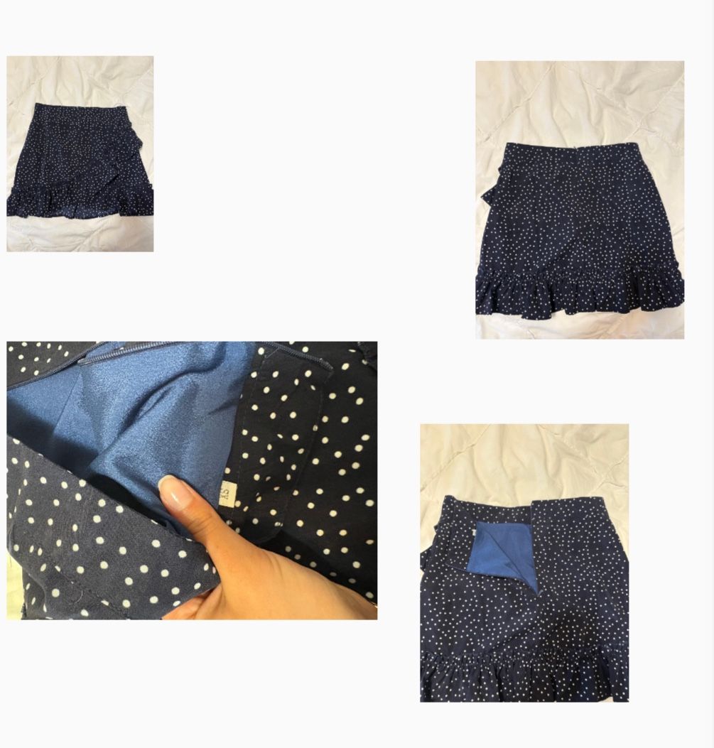 Navy blue polka dot skirt