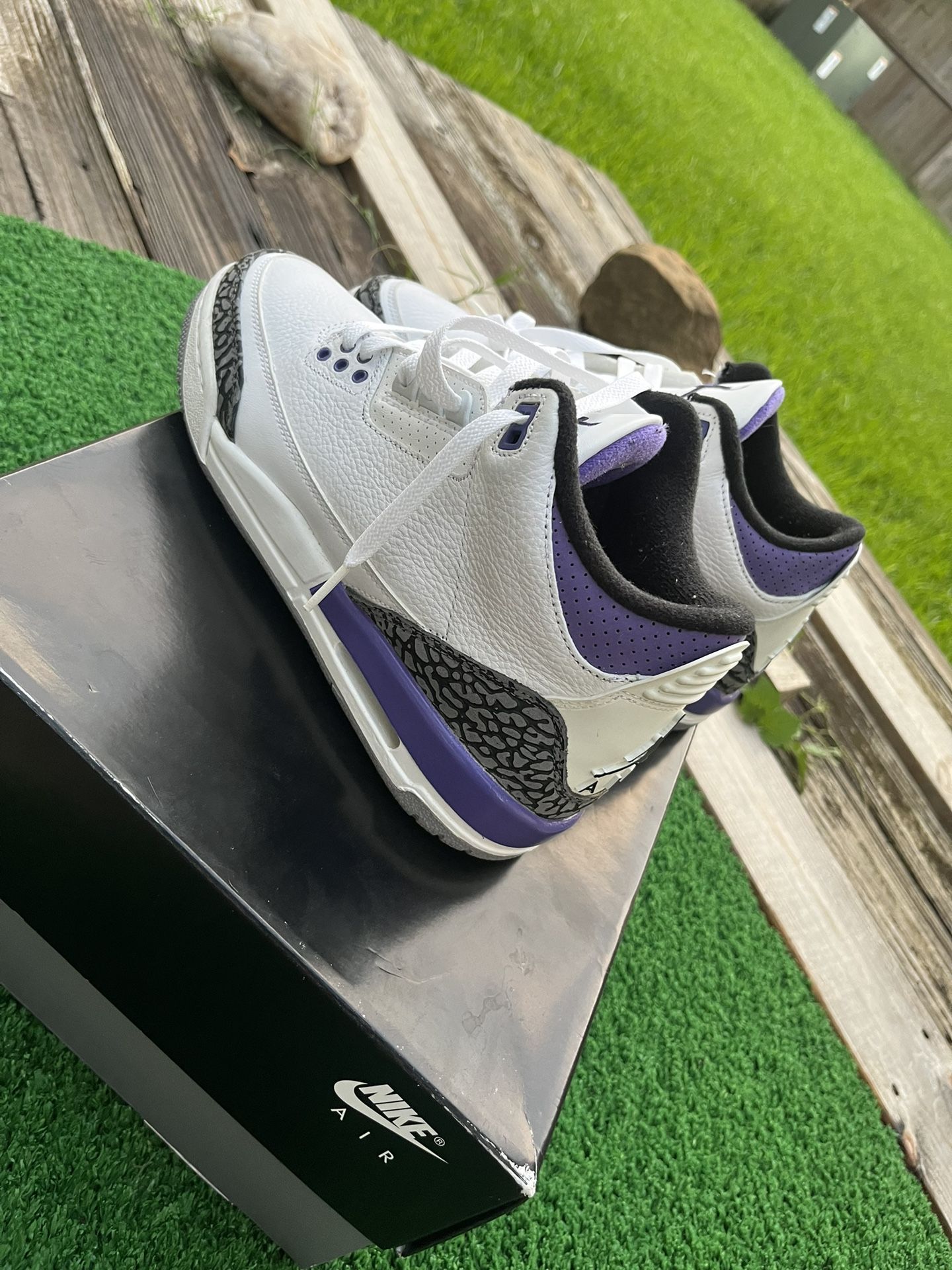 Purple & White Air Jordan 3