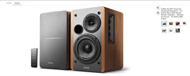 Edifier R1280T Powered Bookself Speakers - 2.0 Active Near Field Studio Monitor Speakers - 42 Watts RMS Power Brand New.