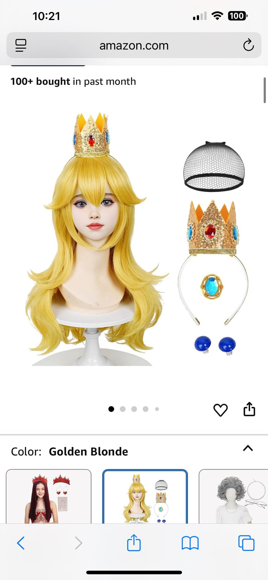 Princess Peach Wig + Accessories 