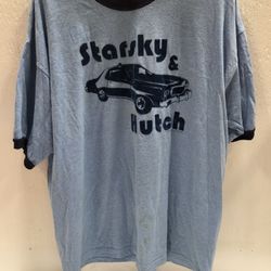 Starsky & Hutch Movie Promo Light Blue Size XL 2004 Ringer Shirt Thunder Creek Tag
