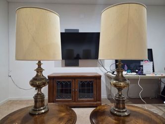 Pair of Mid-Century Vintage Stiffel Brass Table Lamps
