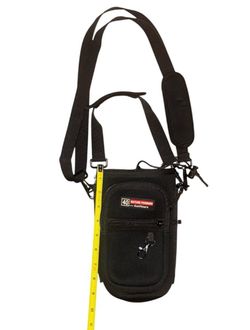 “Nature Pioneer” black crossbody bag with adjustable strap