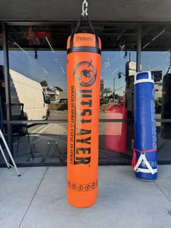 Outslayer Filled Orange 130lb 6ft Tall Muay Thai Kickboxing Heavy Punching Bag