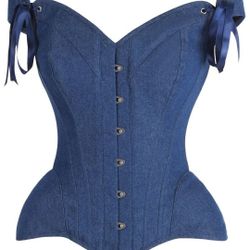 1X/6X Ladies Denim Corset Clothing Top 