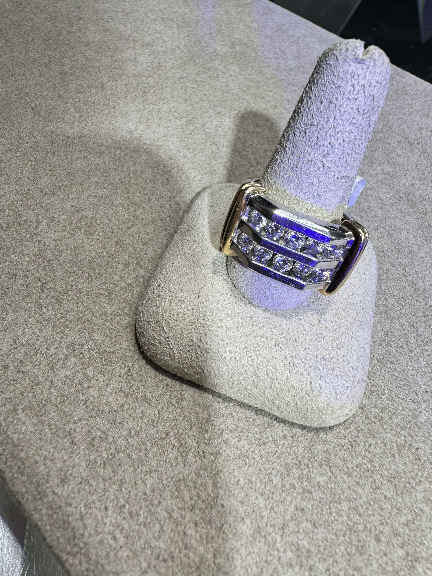 14k Diamond Men’s Wedding Band