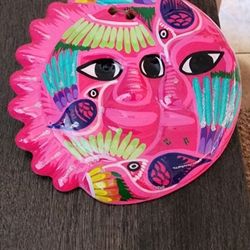 Guerrero Sun Moon Wall Art Hand-Painted Mexican Eclipse Decor