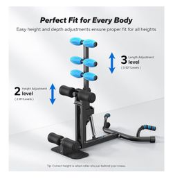 New Merach Adjustable Deep Squat Machine & Push Up Exercise Gym Machine in Black/Blue