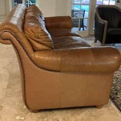 Brown Leather Couch 