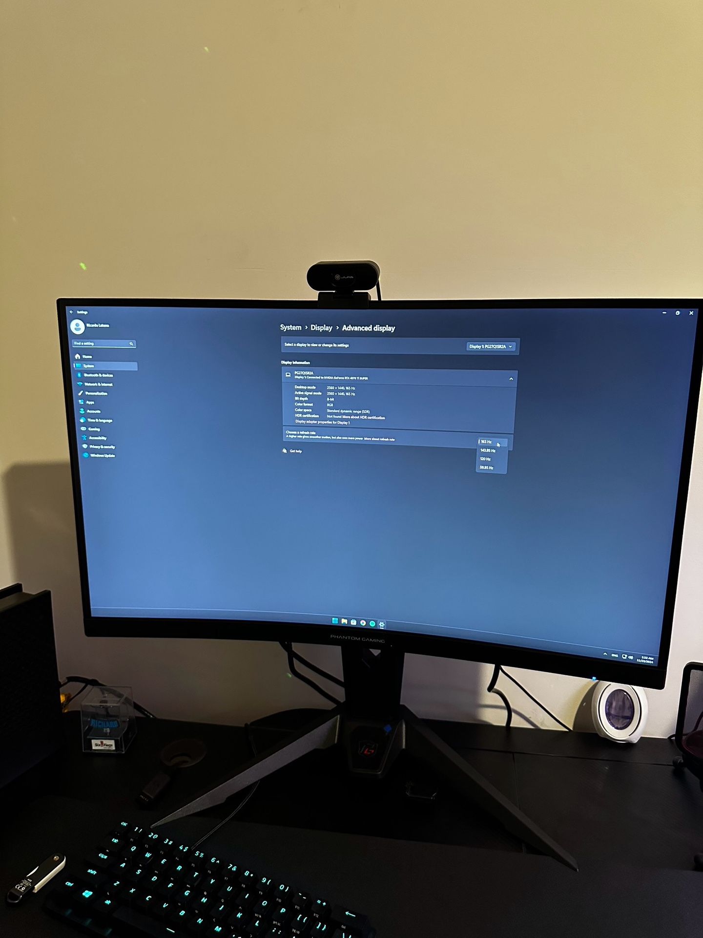 PHANTOM GAMING 2K (2560x1440) 165hz 0.5ms