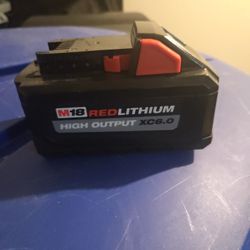 MILWAUKEE M18 FUEL RED LITHIUM HIGH OUTPUT XC6.0AH 