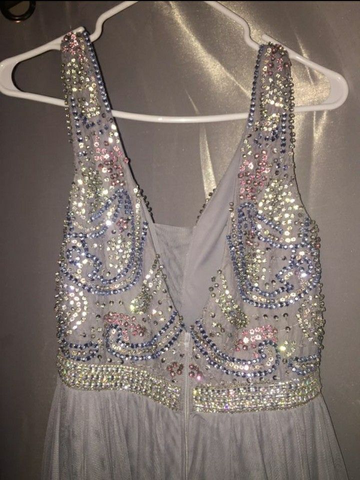 Grey Sparkly Prom Dress