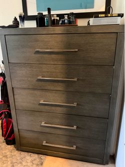 Modern 6-Drawer Dresser – Dark Wood Finish