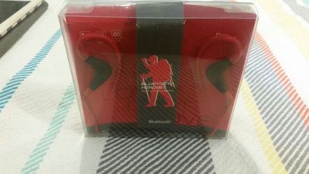 Bluetooth headset headphones (red)