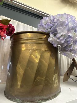 Large Vintage Brass Planter or Storage Container