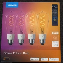 Govee ST19 Edison Smart LED Bulbs 4-Pack