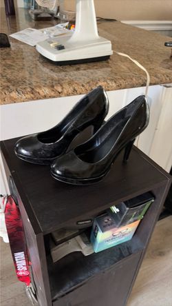 Black Patent Leather Platform Heels
