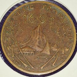 1984 Fench Polynesia 100 Francs Coin