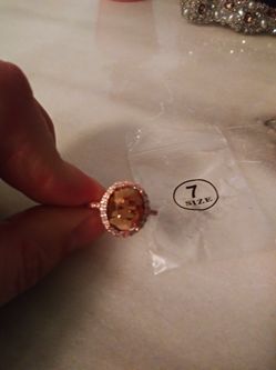 Beautiful gold plated silver s925 ring size 7