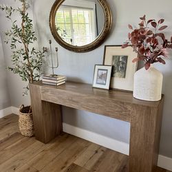 Solid Alder Hardwood Waterfall Console