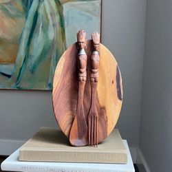 Handcrafted Vintage Teak Wood Tongs ( firm on price )