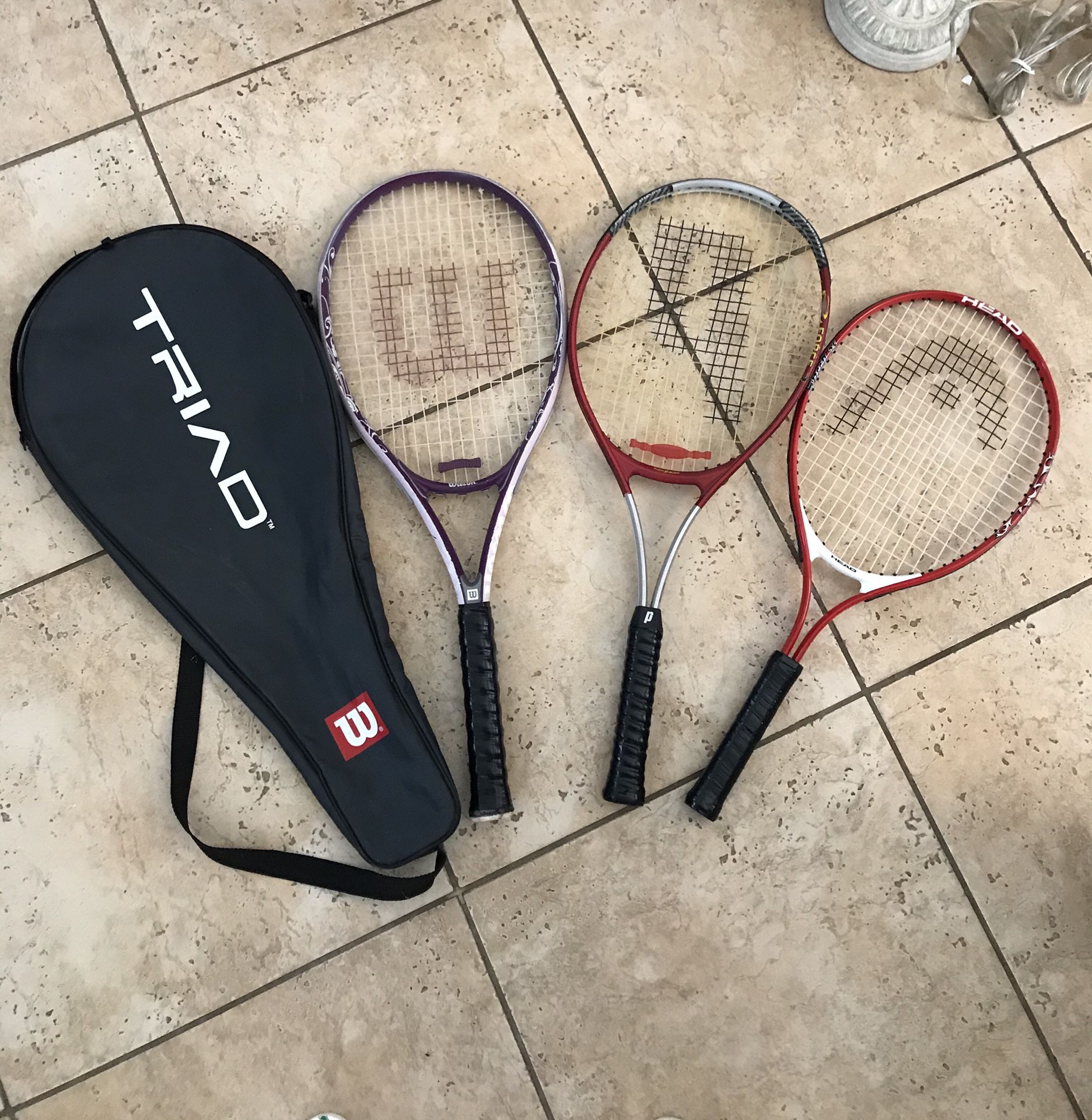 Tennis rackets Wilson, Prince, Head ti