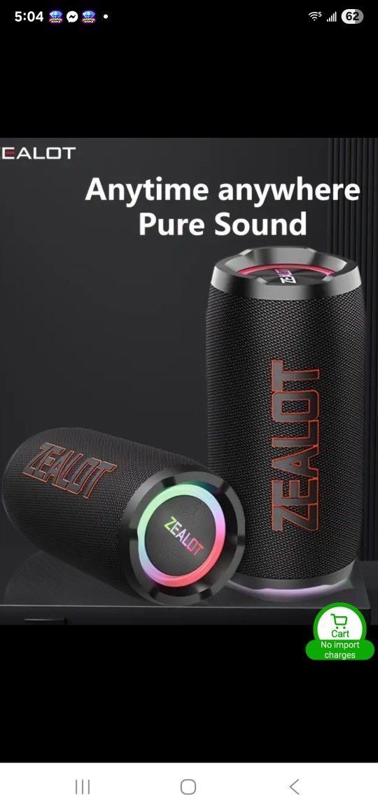 New 50 Watt Bluetooth Speaker Large Battery 8,000 Ma