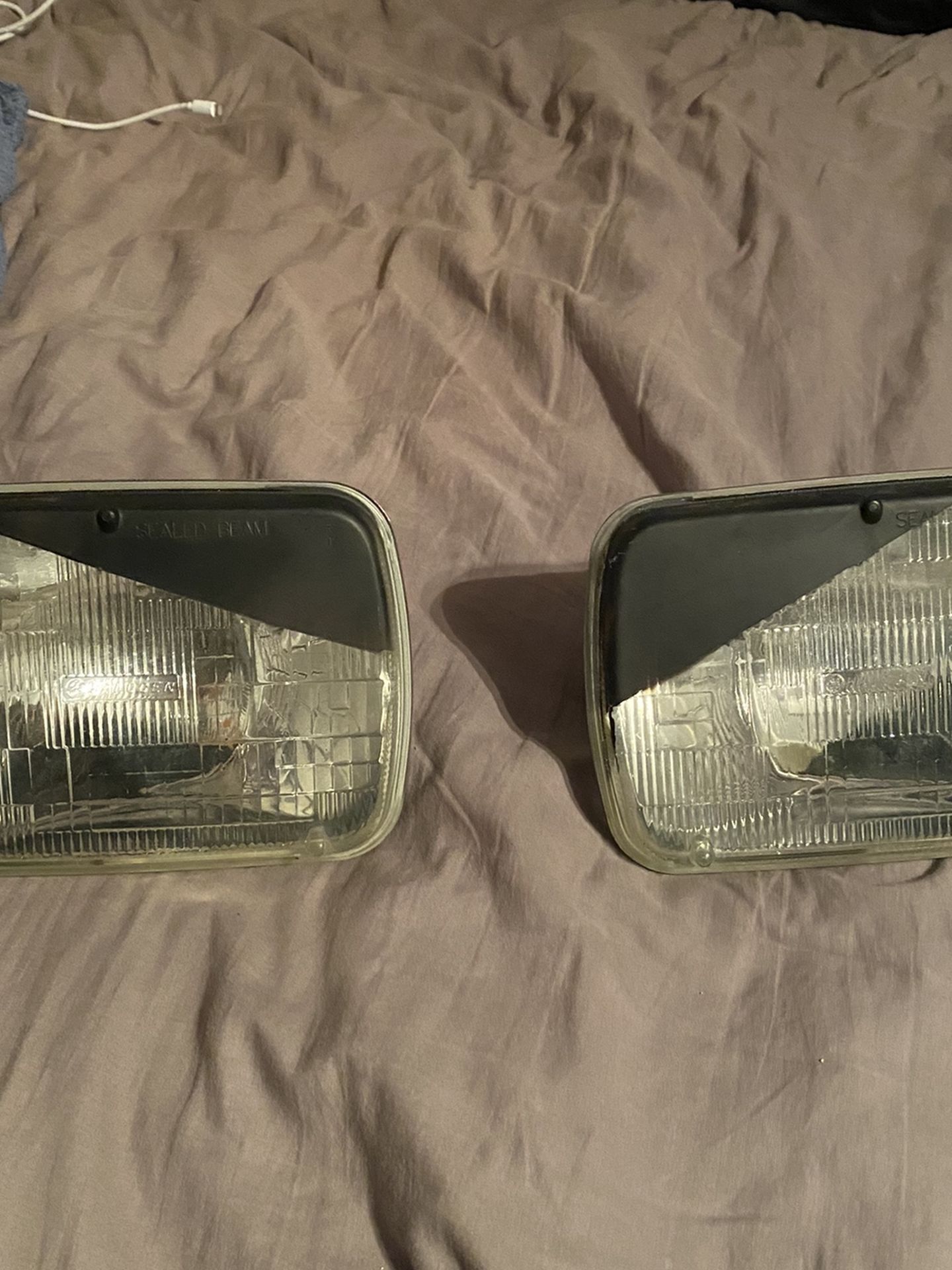 96 Jeep Xj Headlights (spray Painted Mad Eyes)