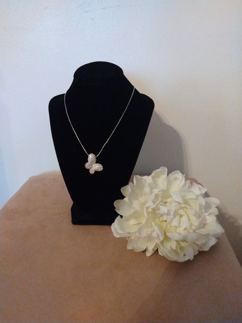 Ladies, Silver Butterfly Necklace