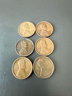 6 of the 1919 s Wheat pennies