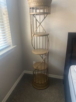 Tall Metal Tower Etagere Display Shelf
