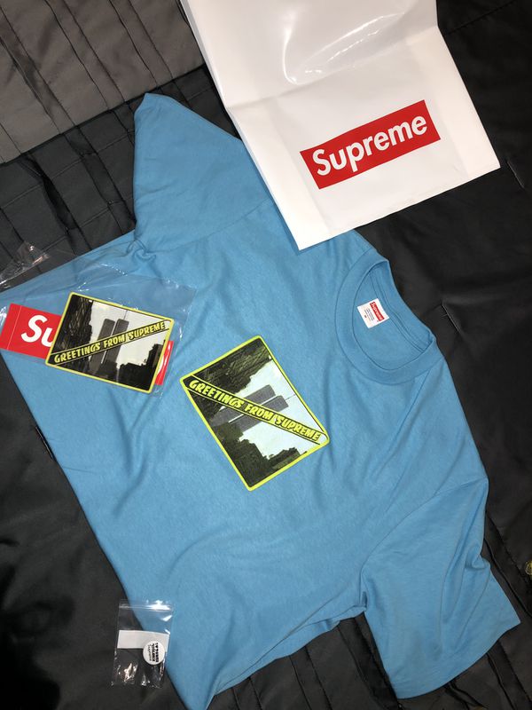 Exclusive & Sold out, Supreme, “Greetings From Supreme” T-Shirt, Size Medium for Sale in New ...
