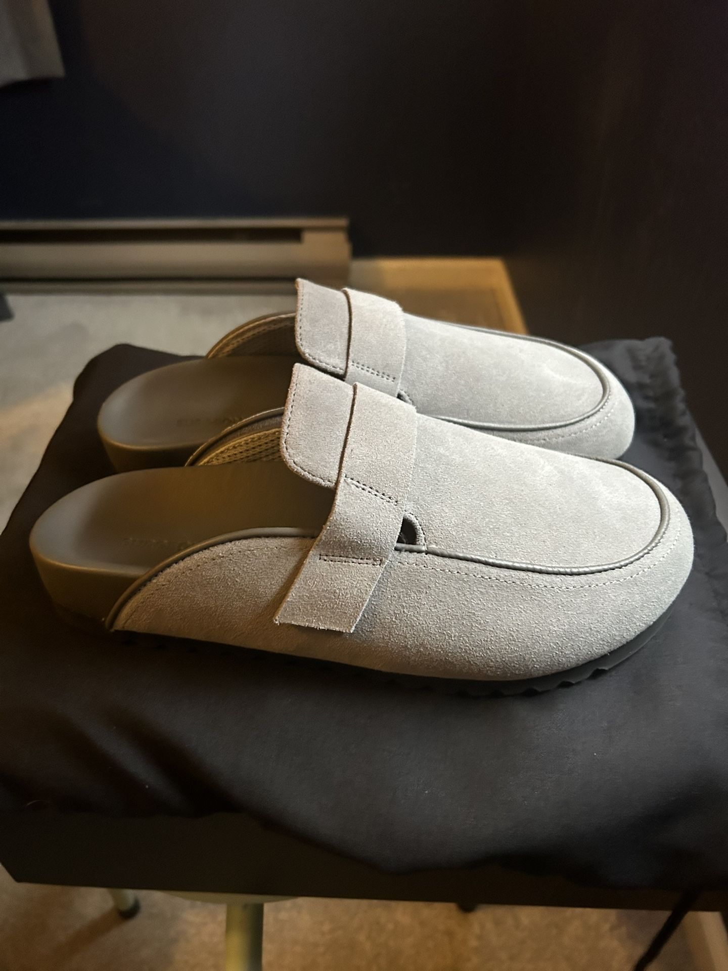 Draftkings Vip Shoe Surgeon, handmade gray mule