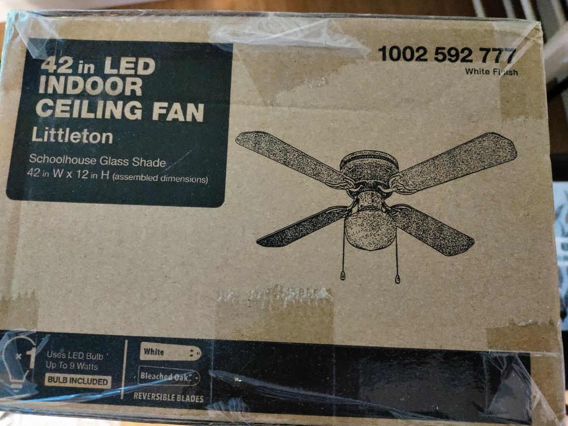 NEW 42 In. LED Ceiling Fan.