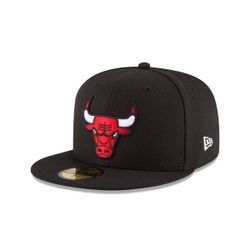 Chicago Bulls Black Fitted 7 3/4