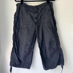 Men’s Daniel Hechter Black Cargo Capri Pants with Drawstring Hem